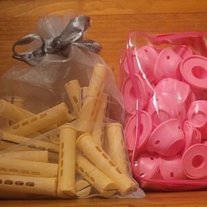 Curling Rods about 30, Round  Curlers not sure never opened